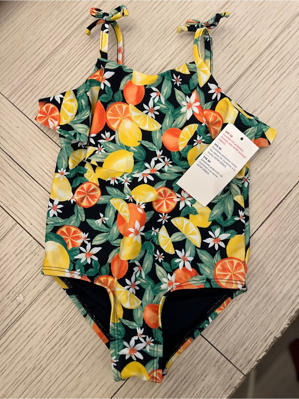 Old Navy Citrus Fruit Print One-Piece Swimsuit - Yellow & Orange